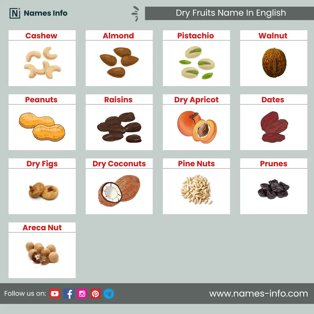 dry fruits name in english with pictures