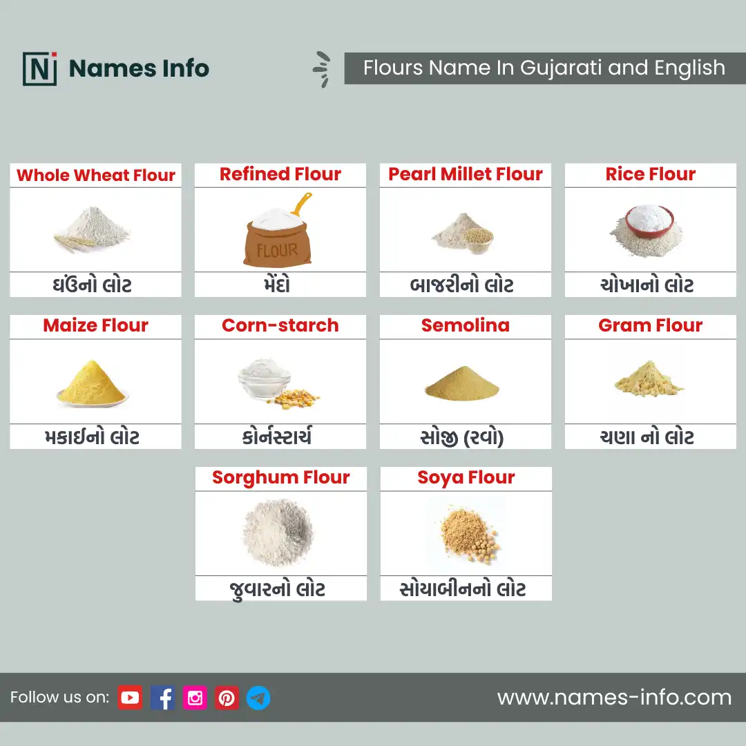 flour name in gujarati and english with pictures